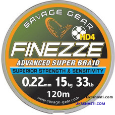 Шнур плетеный Savagear Finezze HD4 Braid 120 м цвет серый